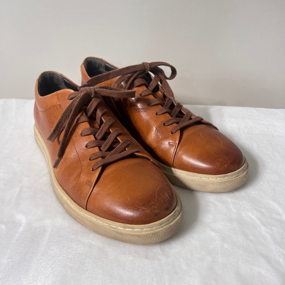 Allen Edmonds CourtsideMens 11 D Brown Leather Lace Up Sneakers